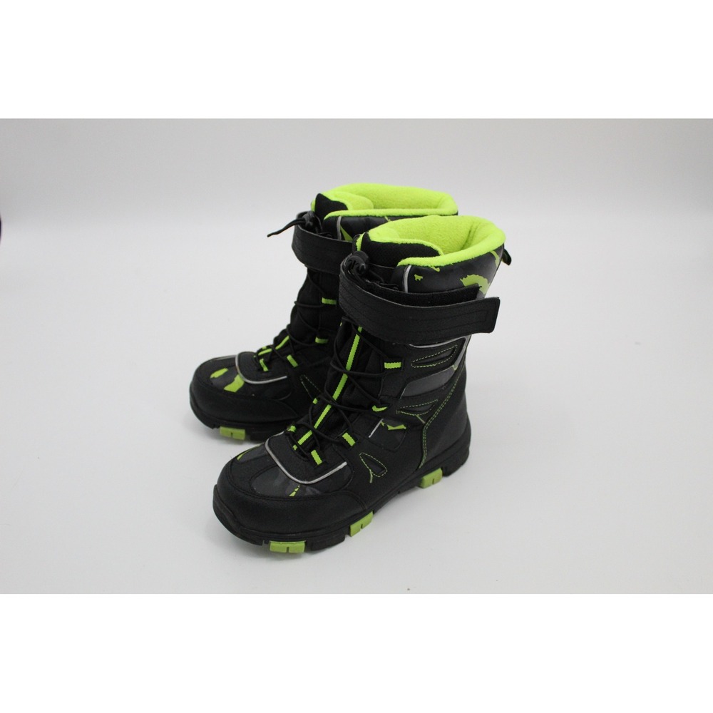 Quest Boys Menace Snow Boots Black Volt Green Size 4 QCWBB005-VLTCM Winter Gear